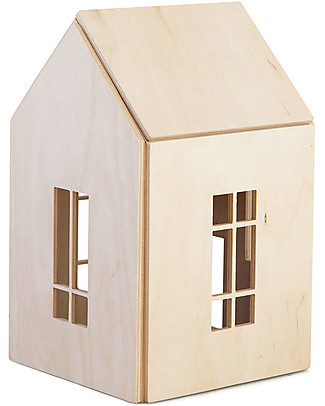 Babai Toys Casetta Bambole in Legno da Costruire con Magneti - Naturale - Taglia Large - Divertente e Bella da Vedere Incastri In Legno