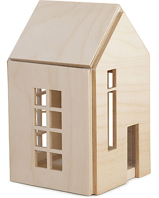 Babai Toys Casetta Bambole in Legno da Costruire con Magneti - Naturale - Taglia Media - Divertente e Bella da Vedere Case delle Bambole