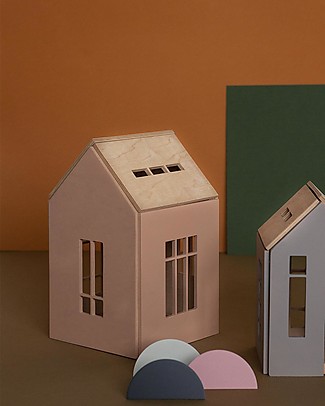 Babai Toys Casetta Bambole in Legno da Costruire con Magneti - Rosa - Taglia Large - Divertente e Bella da Vedere Case delle Bambole