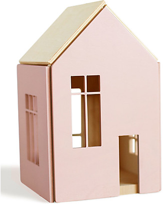 Babai Toys Casetta Bambole in Legno da Costruire con Magneti - Rosa - Taglia Large - Divertente e Bella da Vedere Incastri In Legno