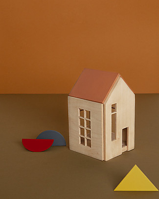 Babai Toys Casetta Bambole in Legno da Costruire con Magneti - Terra - Taglia Media - Divertente e Bella da Vedere Incastri In Legno