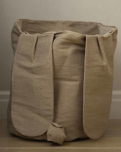 Babai Toys Cesto Portagiochi Coniglio - Beige - 100% Cotone Contenitori Portaoggetti