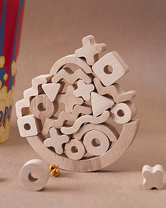 Babai Toys Gioco di Equilibrio in Legno - Balancer Natural - da 18 Mesi - per Tutta la Famiglia Incastri In Legno