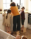 Babai Toys Sgabello Antiscivolo in Legno Montessori - Terra - Stimola l'Autonomia e la Fantasia del tuo Bambino Sgabelli