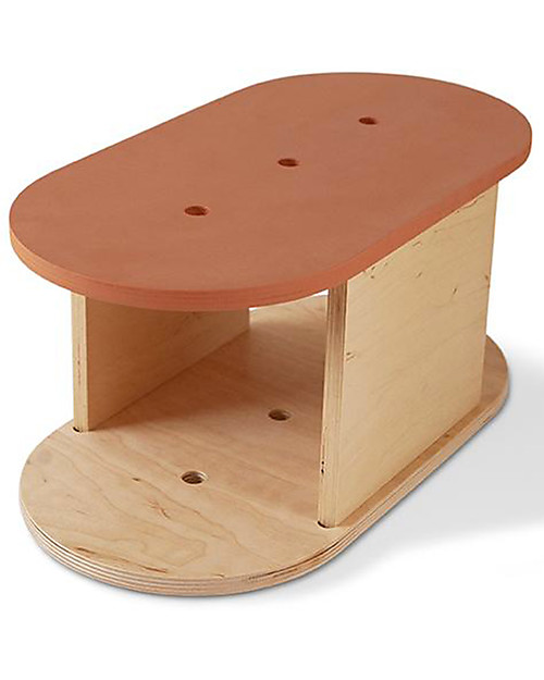 Babai Toys Sgabello Antiscivolo in Legno Montessori - Terra - Stimola l'Autonomia e la Fantasia del tuo Bambino Sgabelli