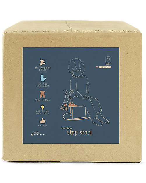 Babai Toys Sgabello Antiscivolo in Legno Montessori - Terra - Stimola l'Autonomia e la Fantasia del tuo Bambino Sgabelli