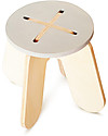 Babai Toys Sgabello in Legno a Incrocio Montessori per Bambini - Grey - Stimola l'Autonomia e la Fantasia del tuo Bambino Sgabelli