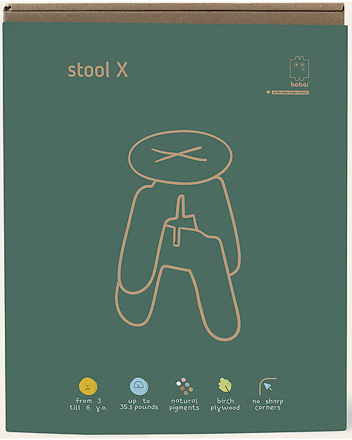 Babai Toys Sgabello in Legno a Incrocio Montessori per Bambini - Naturale - Stimola l'Autonomia e la Fantasia del tuo Bambino Sgabelli