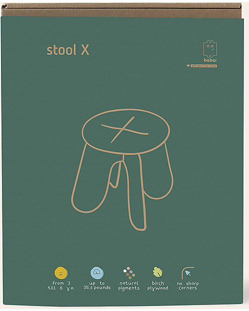 Babai Toys Sgabello in Legno a Incrocio Montessori per Bambini - Naturale - Stimola l'Autonomia e la Fantasia del tuo Bambino Sgabelli