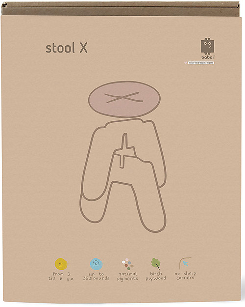 Babai Toys Sgabello in Legno a Incrocio Montessori per Bambini - Rosa - Stimola l'Autonomia e la Fantasia del tuo Bambino Sgabelli