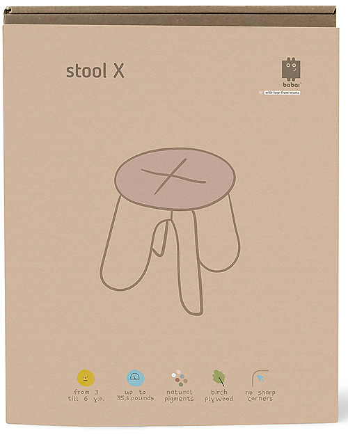 Babai Toys Sgabello in Legno a Incrocio Montessori per Bambini - Rosa - Stimola l'Autonomia e la Fantasia del tuo Bambino Sgabelli