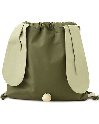Babai Toys Zainetto in Cotone a Forma di Coniglio - Khaki - Perfetto per l'Asilo e per le Prime Avventure Zaini Asilo