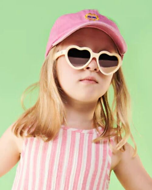 Babiators Occhiali da Sole a Cuore - Sweet Cream - Lenti a Specchio Oro Rosa - 100% Protezione UV Occhiali da Sole