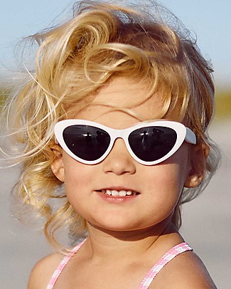 Babiators Occhiali da Sole Original Cat-Eye - Bianco Wicked White 3-5 anni - 100% Protezione UVA e UVB Occhiali_