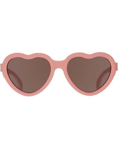 Babiators Occhiali da Sole Original Hearts - Soft Pink - Lenti Ambra - 100% Protezione UVA e UVB Occhiali da Sole