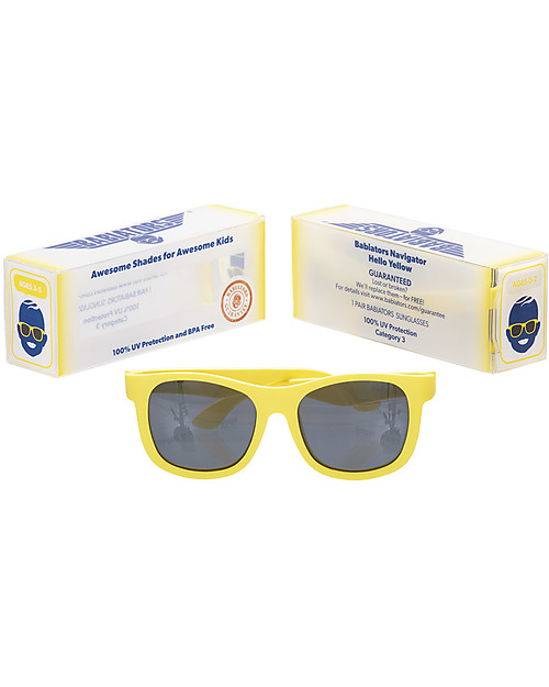 Babiators Occhiali da Sole Original Navigators, Giallo Hello Yellow - 100% Protezione UV - GARANZIA 1 ANNO Lost&Found Occhiali da Sole