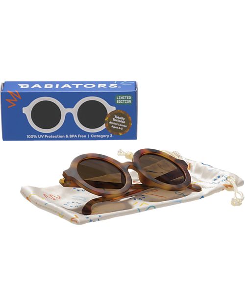 Babiators Occhiali da Sole Original Round - Totally Tortoise - Lenti Ambra - 100% Protezione UVA e UVB Occhiali da Sole
