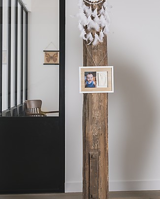 Baby Art Baby Art Cornice Impronta Singola Tiny Style - Bianco e Legno Album e Cofanetti