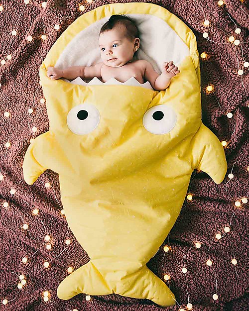 Baby Bites Sacco Nanna Estivo Squalo Bimbi - Giallo Costellazioni - Cotone Bio - TOG 2.5 Sacchi Nanna