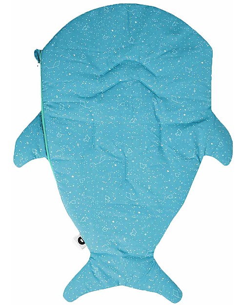 Baby Bites Sacco Nanna Estivo Squalo Bimbi - Turchese Costellazioni - Cotone Bio - TOG 2.5 Sacchi Nanna