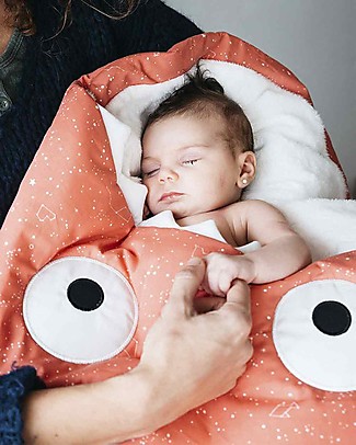Baby Bites Sacco Passeggino Squalo Bimbi - Corallo Costellazioni - Imbottitura Mezza Stagione - Cotone Bio Sacchi Nanna Pesanti
