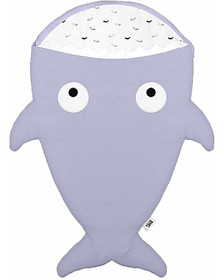 Baby Bites Sacco Passeggino Squalo Imbottito - Azzurro - Cotone Bio Sacchi Nanna Pesanti