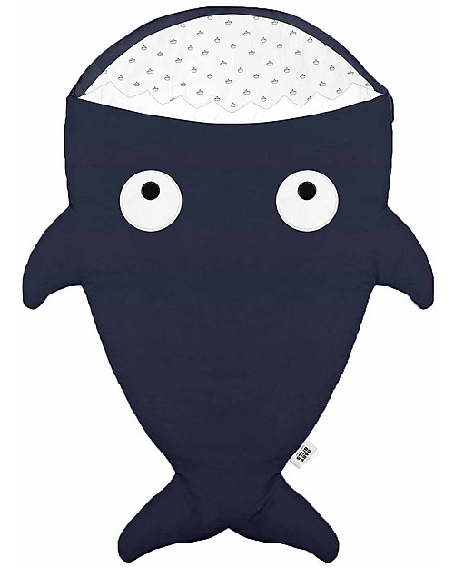 Baby Bites Sacco Passeggino Squalo Imbottito - Blu Navy - Cotone Bio - TOG 1.0 Sacchi Nanna