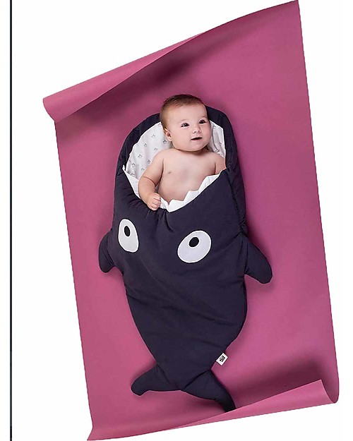 Baby Bites Sacco Passeggino Squalo Imbottito - Blu Navy - Cotone Bio - TOG 1.0 Sacchi Nanna