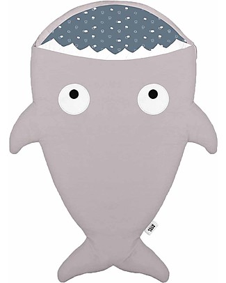 Baby Bites Sacco Passeggino Squalo Imbottito - Grigio Pietra - Cotone Bio Sacchi Nanna Pesanti