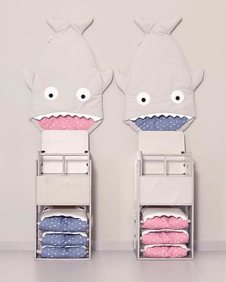 Baby Bites Sacco Passeggino Squalo Imbottito - Grigio Pietra - Cotone Bio Sacchi Nanna