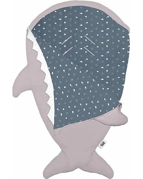 Baby Bites Sacco Passeggino Squalo Imbottito - Grigio Pietra - Cotone Bio - TOG 1.0 Sacchi Nanna