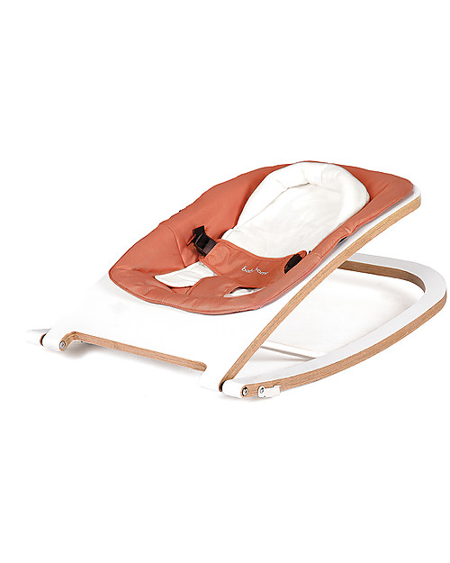Baby Home Sdraietta Wave Legno Bianco - Terracotta - Ripiegabile e Leggera Sdraiette_