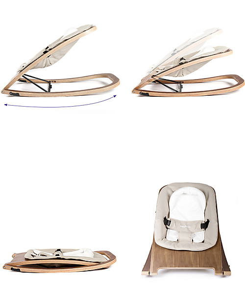 Baby Home Sdraietta Wave Legno Bianco - Terracotta - Ripiegabile e Leggera Sdraiette_