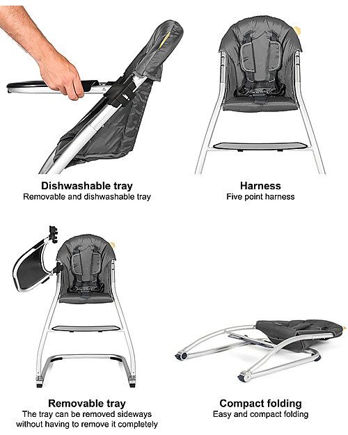 Baby Home Seggiolone Taste Sabbia - Leggero e Salva Spazio! Seggioloni Pappa