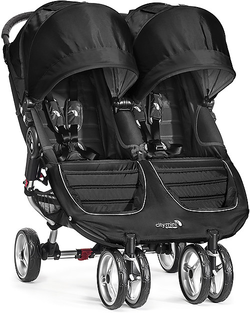Baby Jogger Passeggino City Mini Double - Nero/Grigio - Leggero e compatto - Si chiude con una mano! Passeggini Gemellari