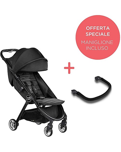 Baby Jogger Passeggino City Tour2 - Pitch Black - Con Maniglione di Sicurezza - Leggero, per Spostarsi con Facilità! Passeggini Leggeri