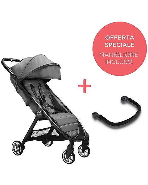 Baby Jogger Passeggino City Tour2 - Shadow Grey  - Con Maniglione di Sicurezza - Leggero, per Spostarsi con Facilità! Passeggini Leggeri
