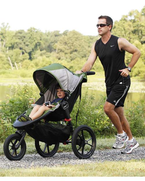 Baby Jogger Passeggino da Jogging Summit X3 - Verde/Grigio - Perfetto per gli sportivi! Si chiude con una mano Passeggini Classici