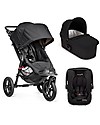 Baby Jogger Travel System Trio City Elite Deluxe, Nero - City Elite + Carrozzina Deluxe + Maniglione + City GO + Adattatori Passeggini Trio e Duo