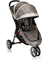 Baby Jogger Travel System Trio City Mini 3 Deluxe, Sabbia - City Mini 3 + Carrozzina Deluxe + Maniglione + City GO + Adattatori Passeggini Trio e Duo