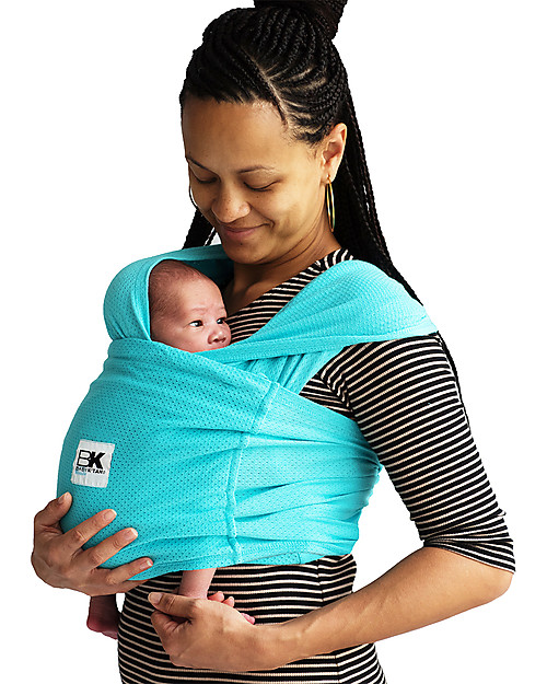 Baby K'tan Fascia Portabebè Ergonomica 5 in 1 Breeze Traspirante, Verde-azzurro - 100% cotone - Si indossa come una t-shirt! Fasce Portabebé