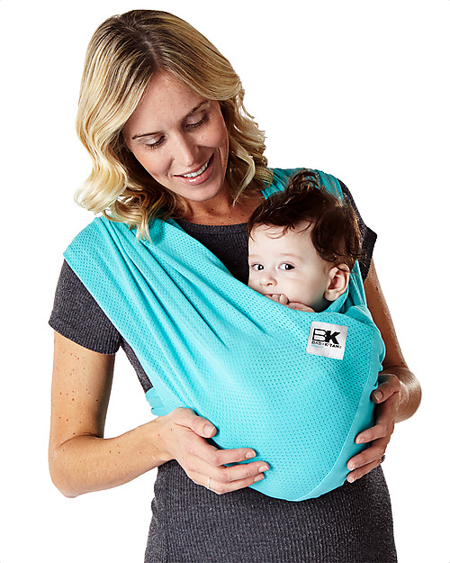 Baby K'tan Fascia Portabebè Ergonomica 5 in 1 Breeze Traspirante, Verde-azzurro - 100% cotone - Si indossa come una t-shirt! Fasce Portabebé