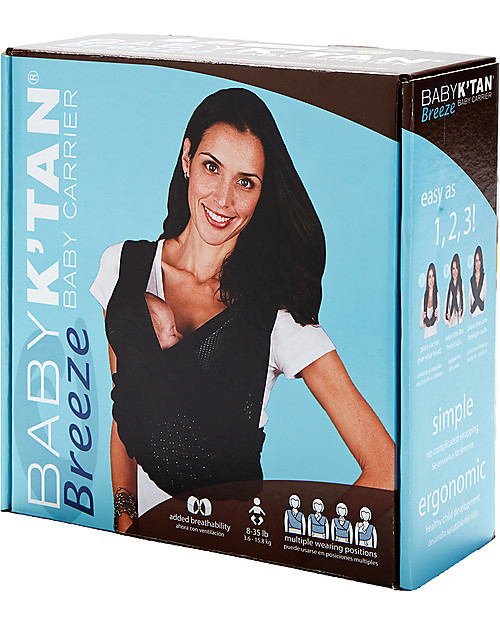 Baby K'tan Fascia Portabebè Ergonomica 5 in 1 Breeze Traspirante, Verde-azzurro - 100% cotone - Si indossa come una t-shirt! Fasce Portabebé