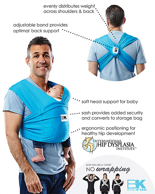 Baby K'tan Fascia Portabebè Ergonomica 5 in 1 Facilissima, Dente di Leone - 100% cotone - Si indossa come una t-shirt! Fasce Portabebé