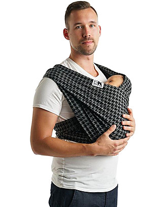 Baby K'tan Fascia Portabebè Ergonomica 5 in 1 Facilissima, Pied de Poule - 100% cotone - Si indossa come una t-shirt! Fasce Portabebé_