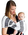 Baby K'tan Fascia Portabebè Ergonomica 5 in 1 Facilissima, Righe Grigio - 100% cotone - Si indossa come una t-shirt! Fasce Portabebé