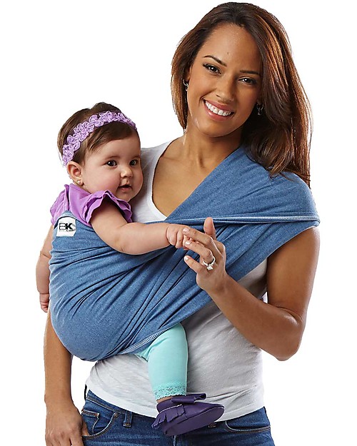 Baby K'tan Fascia Portabebè Ergonomica Facilissima 5 in 1, Denim - 100% Cotone - Si indossa come una t-shirt! Fasce Portabebé