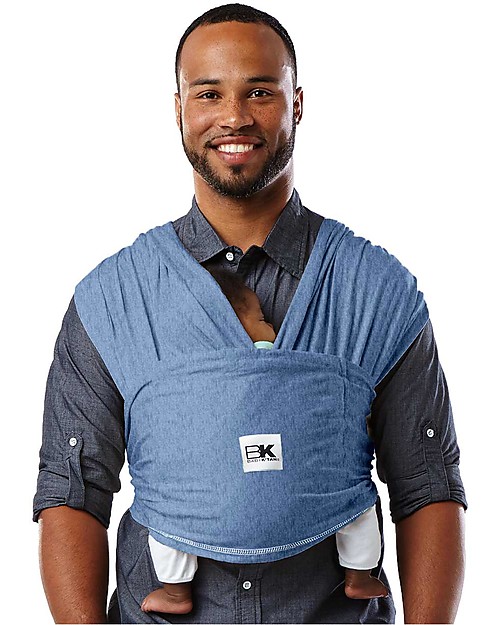 Baby K'tan Fascia Portabebè Ergonomica Facilissima 5 in 1, Denim - 100% Cotone - Si indossa come una t-shirt! Fasce Portabebé