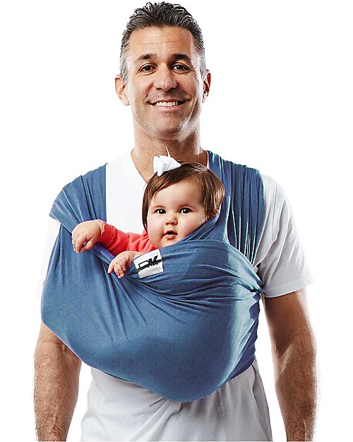 Baby K'tan Fascia Portabebè Ergonomica Facilissima 5 in 1, Denim - 100% Cotone - Si indossa come una t-shirt! Fasce Portabebé