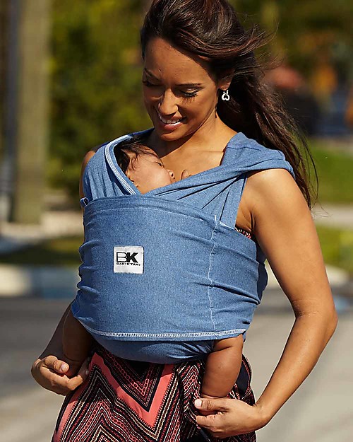 Baby K'tan Fascia Portabebè Ergonomica Facilissima 5 in 1, Denim - 100% Cotone - Si indossa come una t-shirt! Fasce Portabebé